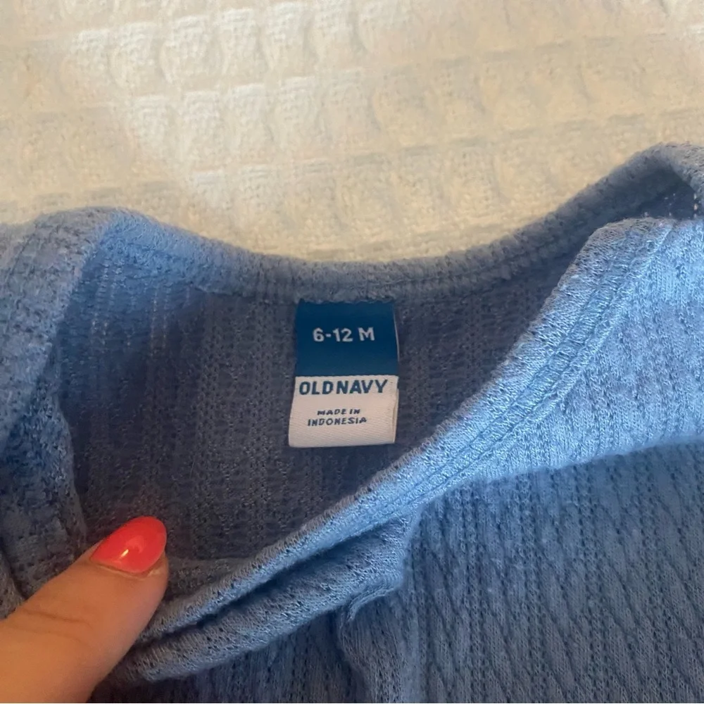Girls old navy set cream Sherpa blue matching size 6-12M